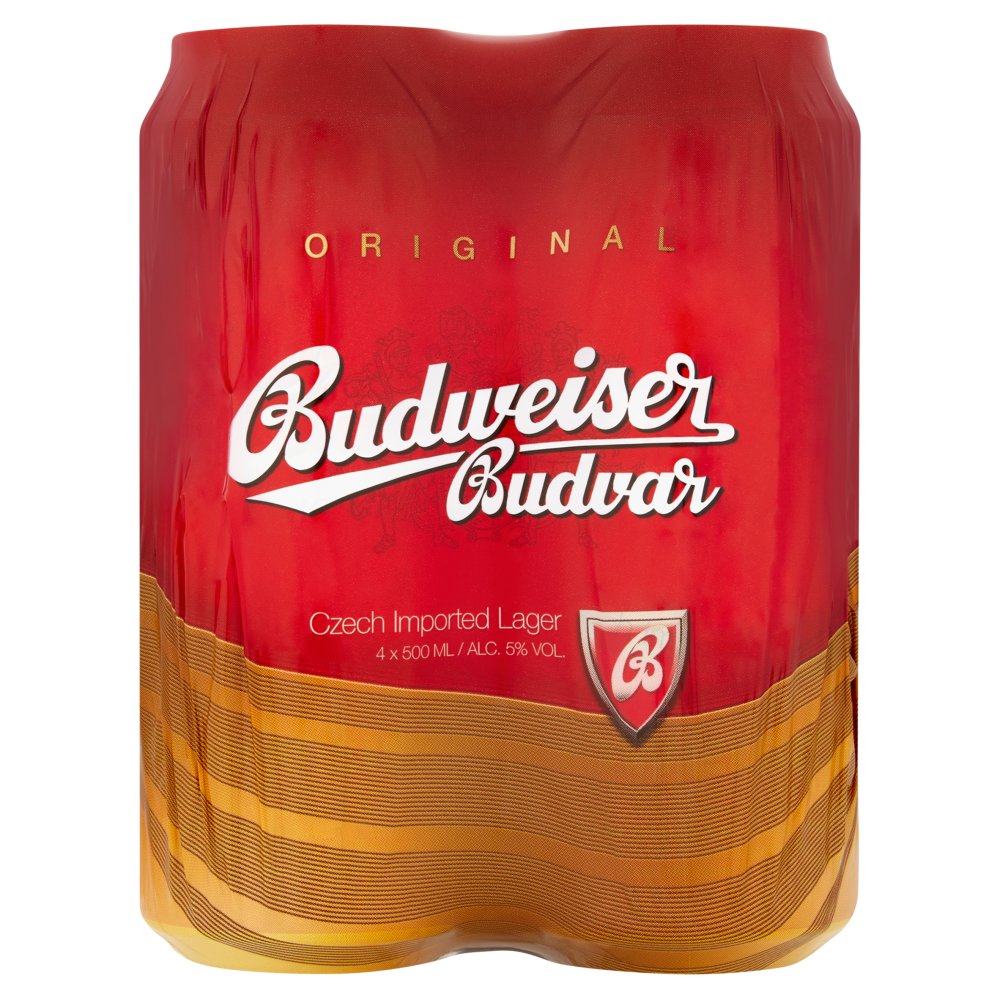 Budweiser Budvar Original Czech Imported Lager 4 x 500ml