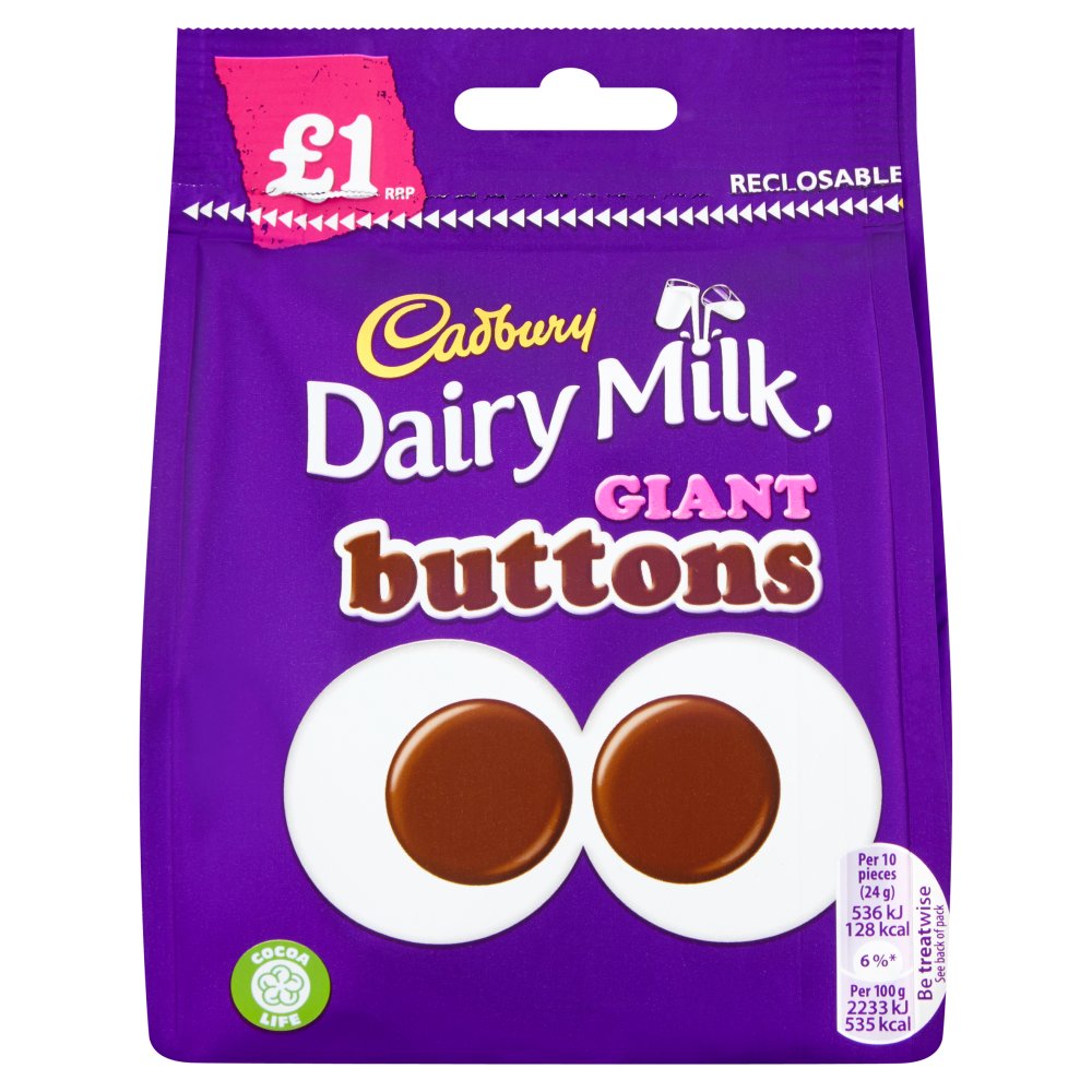 Cadbury Dairy Milk Giant Buttons Chocolate Bag 95g