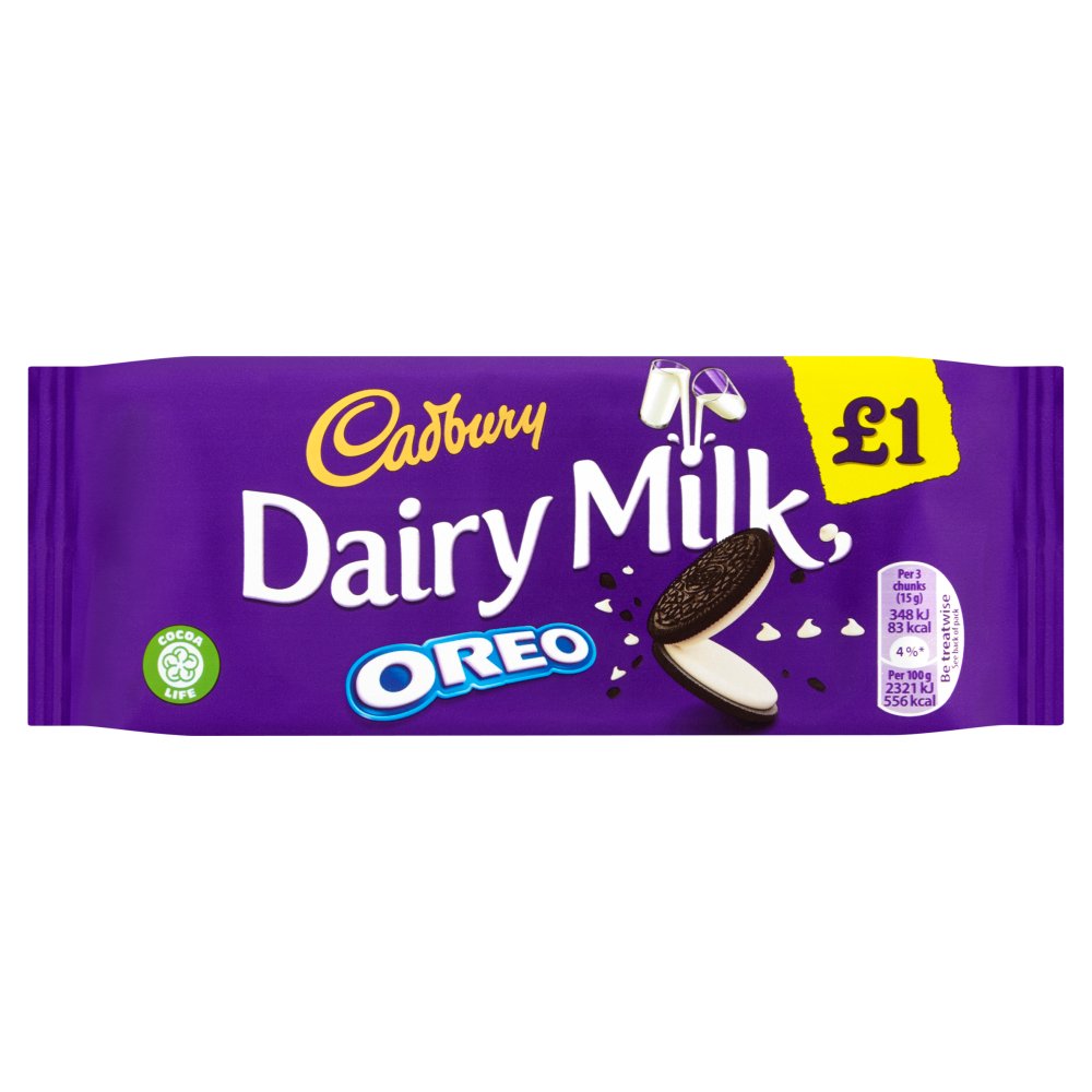 Cadbury Dairy Milk with Oreo £1 Chocolate Bar 120g