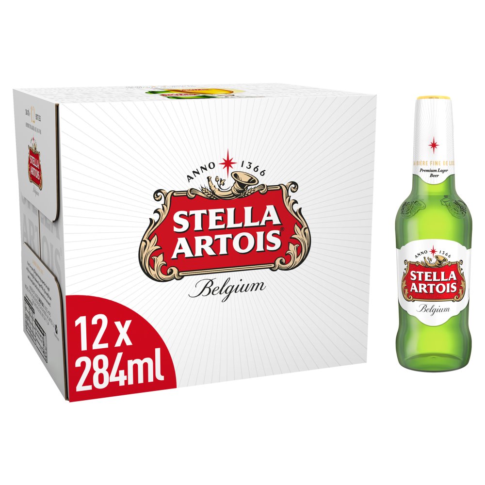 Stella Artois Beer Bottles 12X 284ML